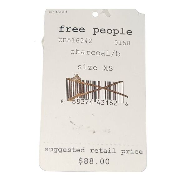 NEW Free People Movement Medium Gray Black Cropped Leggings Cutouts Athleisure - Picture 3 of 13